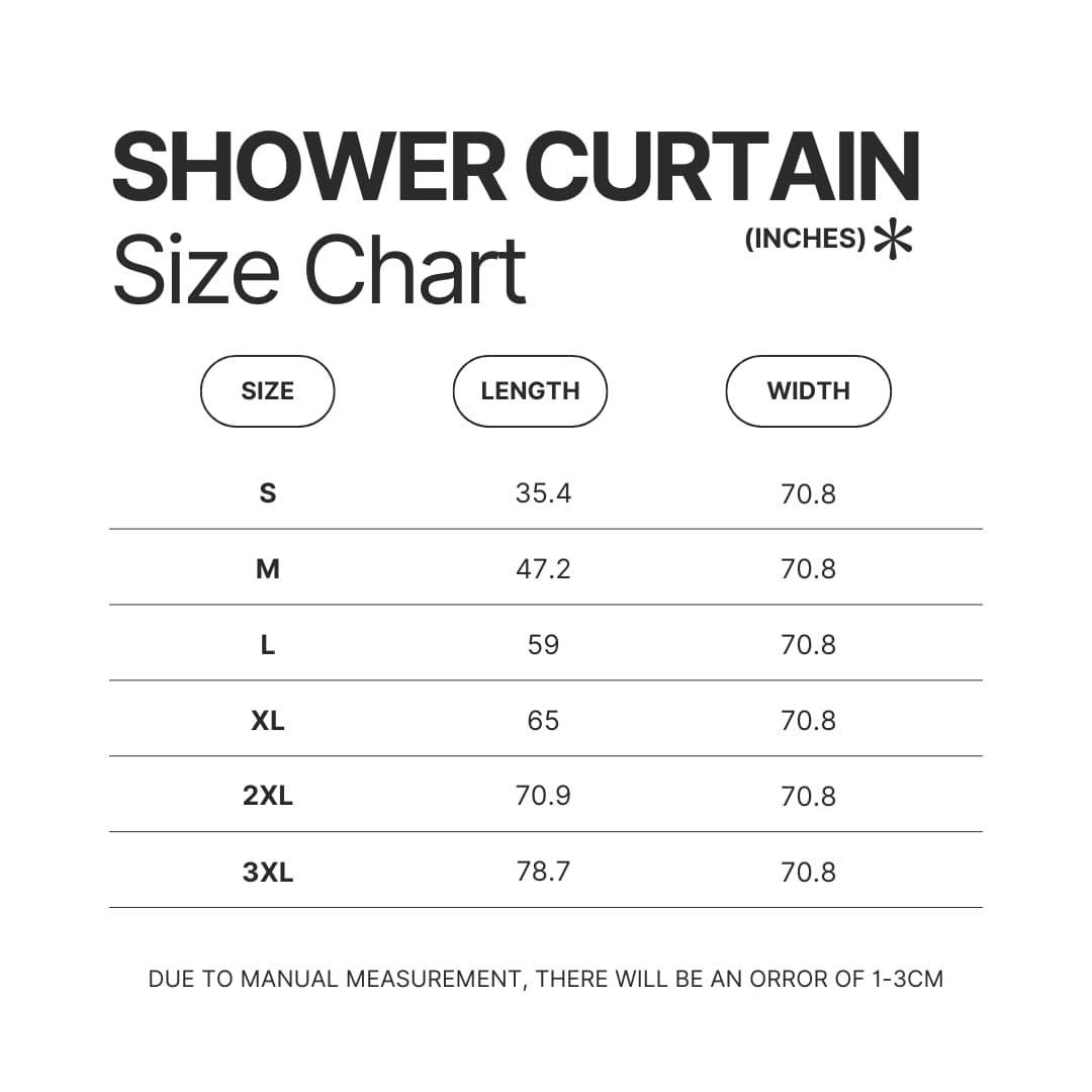 Shower Curtain Size Chart - Cowboy Bebop Merch