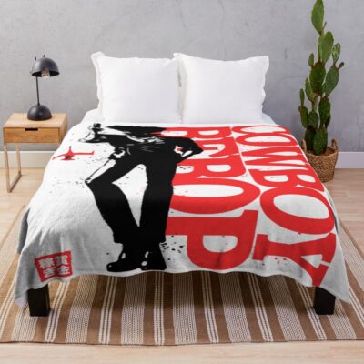 Shadow Of A Cowboy Bebop Throw Blanket - Cowboy Bebop Merch